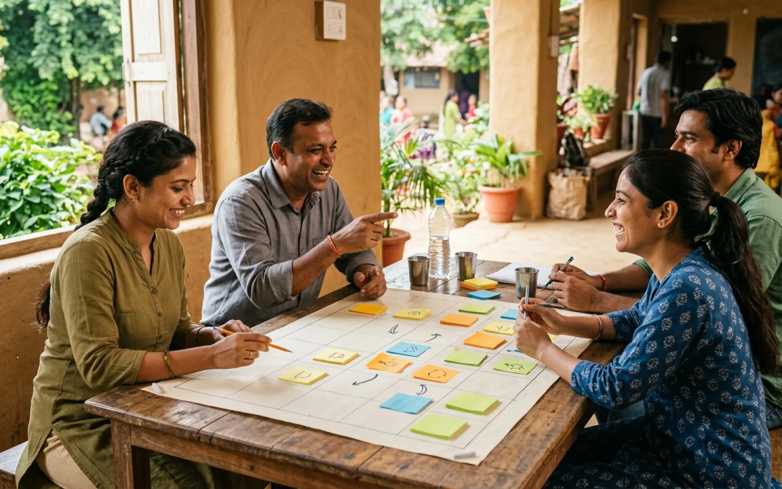 स्वयंसेवक समूह बैठक में आगामी आयोजन की योजना बनाते हुए — प्रतीकात्मक चित्र